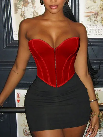Bandeau Hook & Eye Solid Top