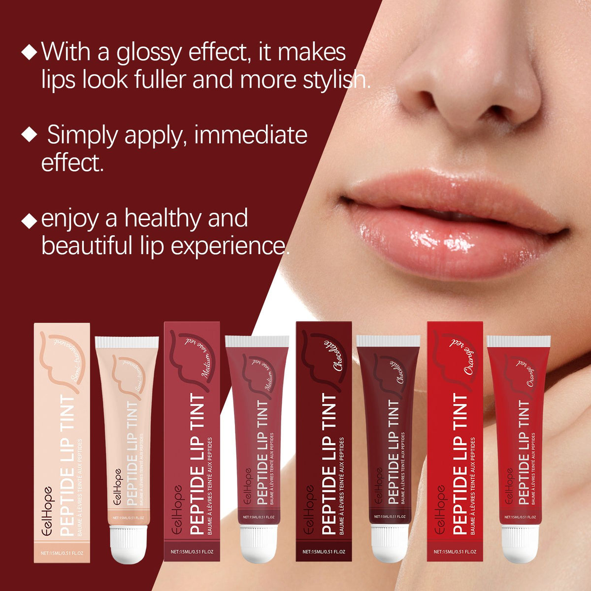 Ingredients list of Eelhope lip balm displayed next to the product packaging