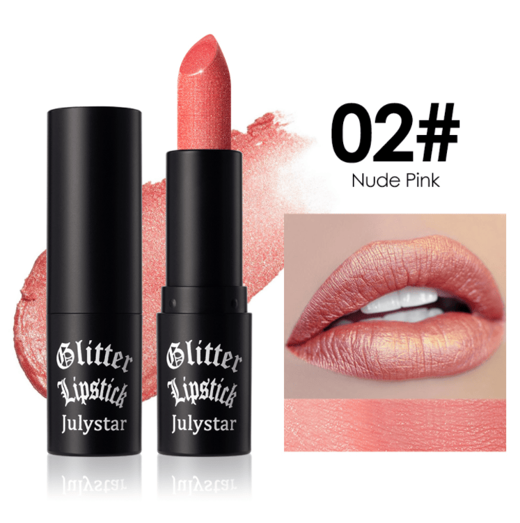 Swatches of vibrant lipstick colors on a neutral background.