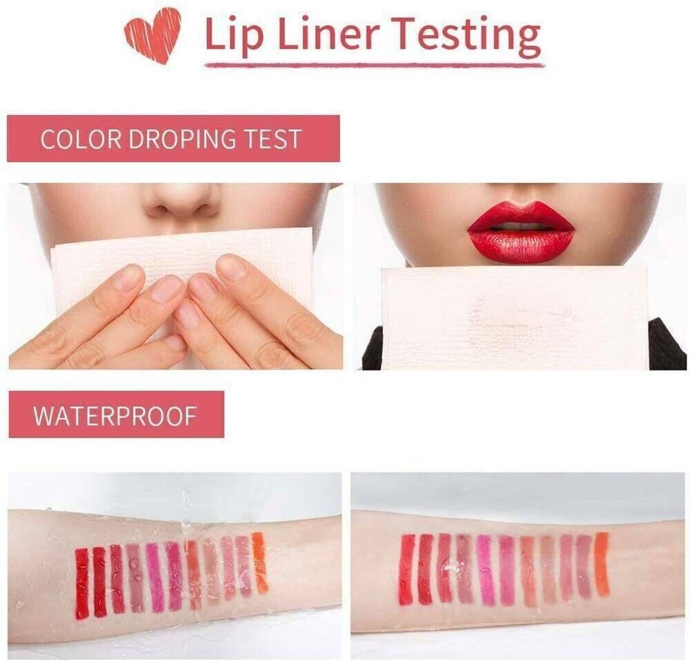 Detail of secure caps on lip liners for easy storage