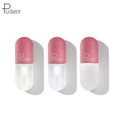 Close-up of lips coated in Pudaier® Lip Gloss reflecting light