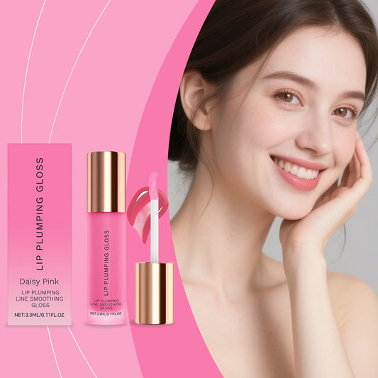 Swatch of the hydrating lip gloss on a hand, demonstrating its glossy finish.