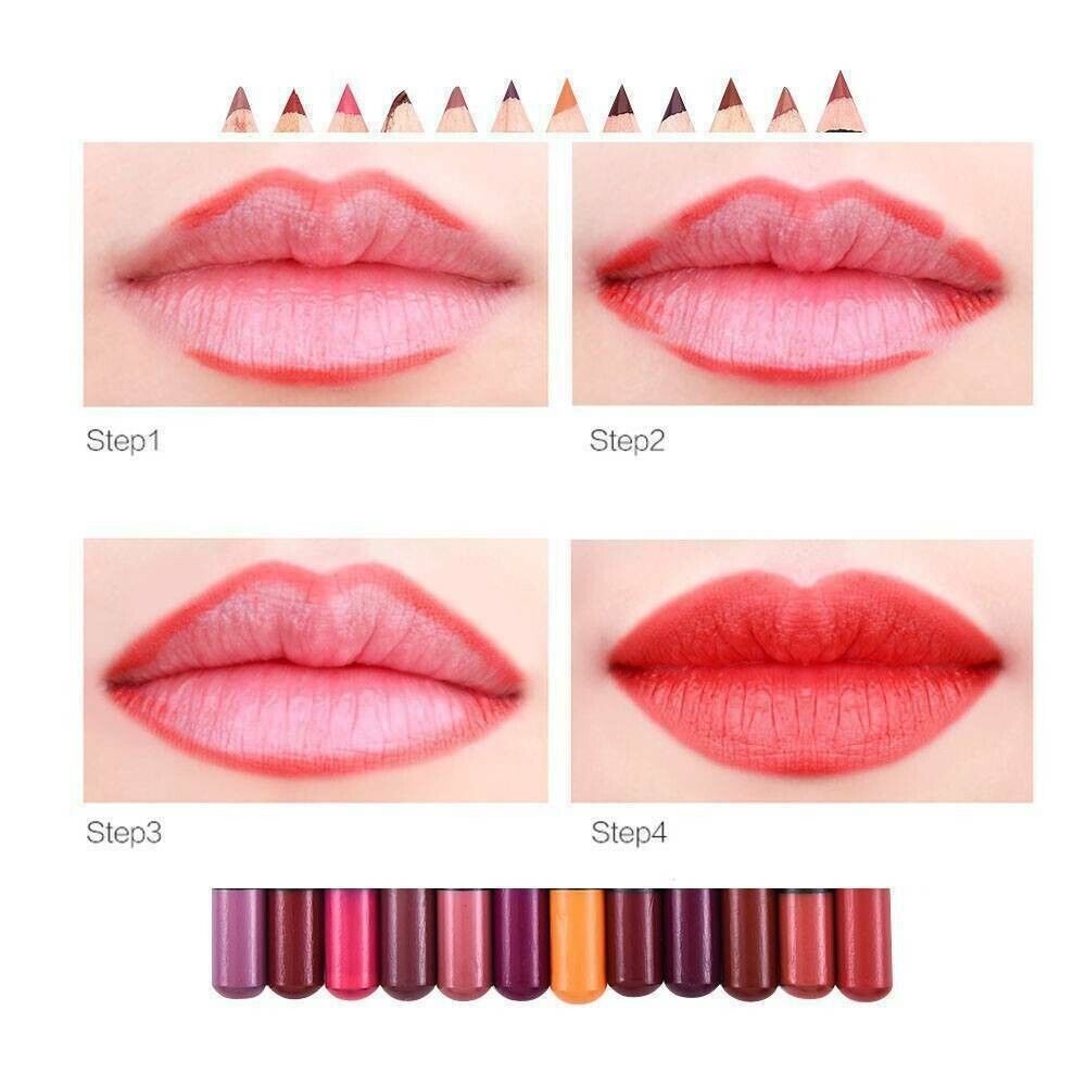 Swatches of different lipstick shades from the collection