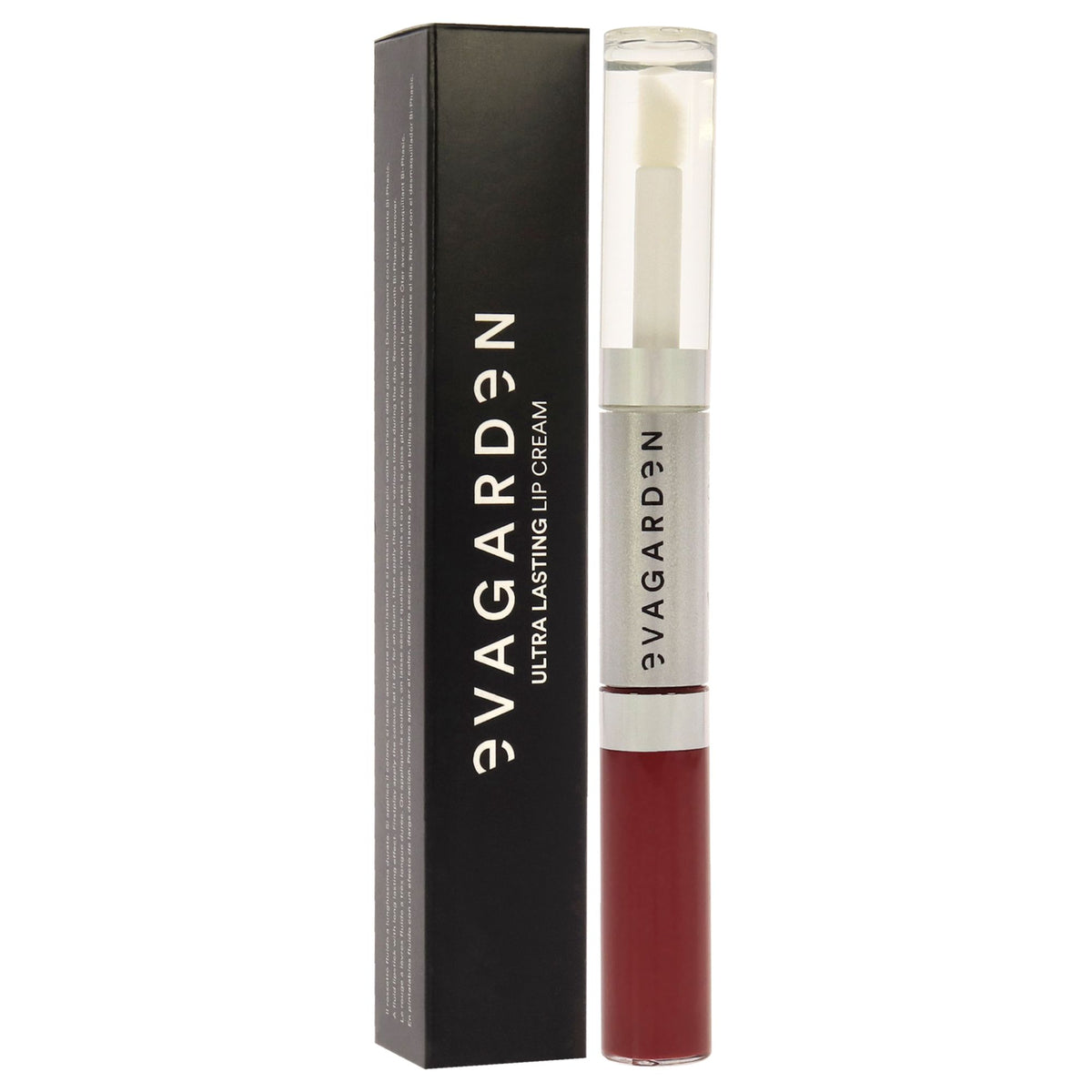 Model showcasing the vibrant shade of Evagarden Lip Cream on her lips