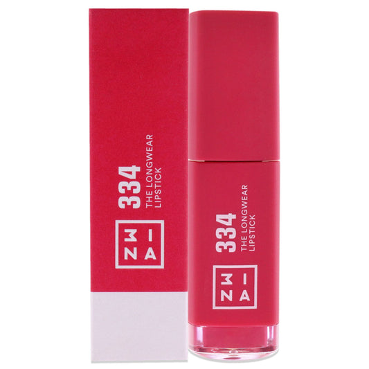 A vibrant 334 Bright Pink lipstick by 3INA in its elegant packaging.