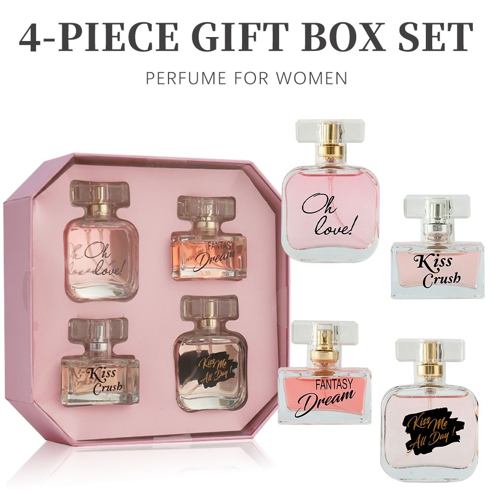 Close-up of Eau De Parfume bottles in the Women's Fragrance Gift Set