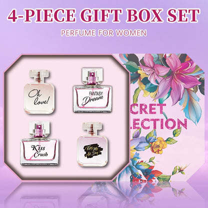 Woman holding the Women's Fragrance Gift Set, showcasing its elegance